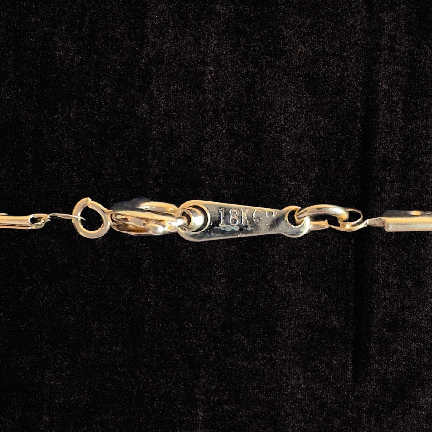 Rosario tipo Collar Cuenta Chica de Chapa de Oro 18k
