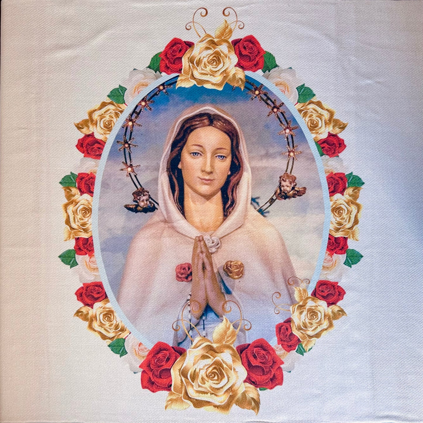 Manto “Virgen Rosa Mística Marco de Rosas”