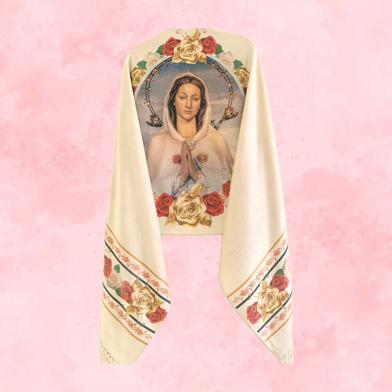 Manto “Virgen Rosa Mística Marco de Rosas”